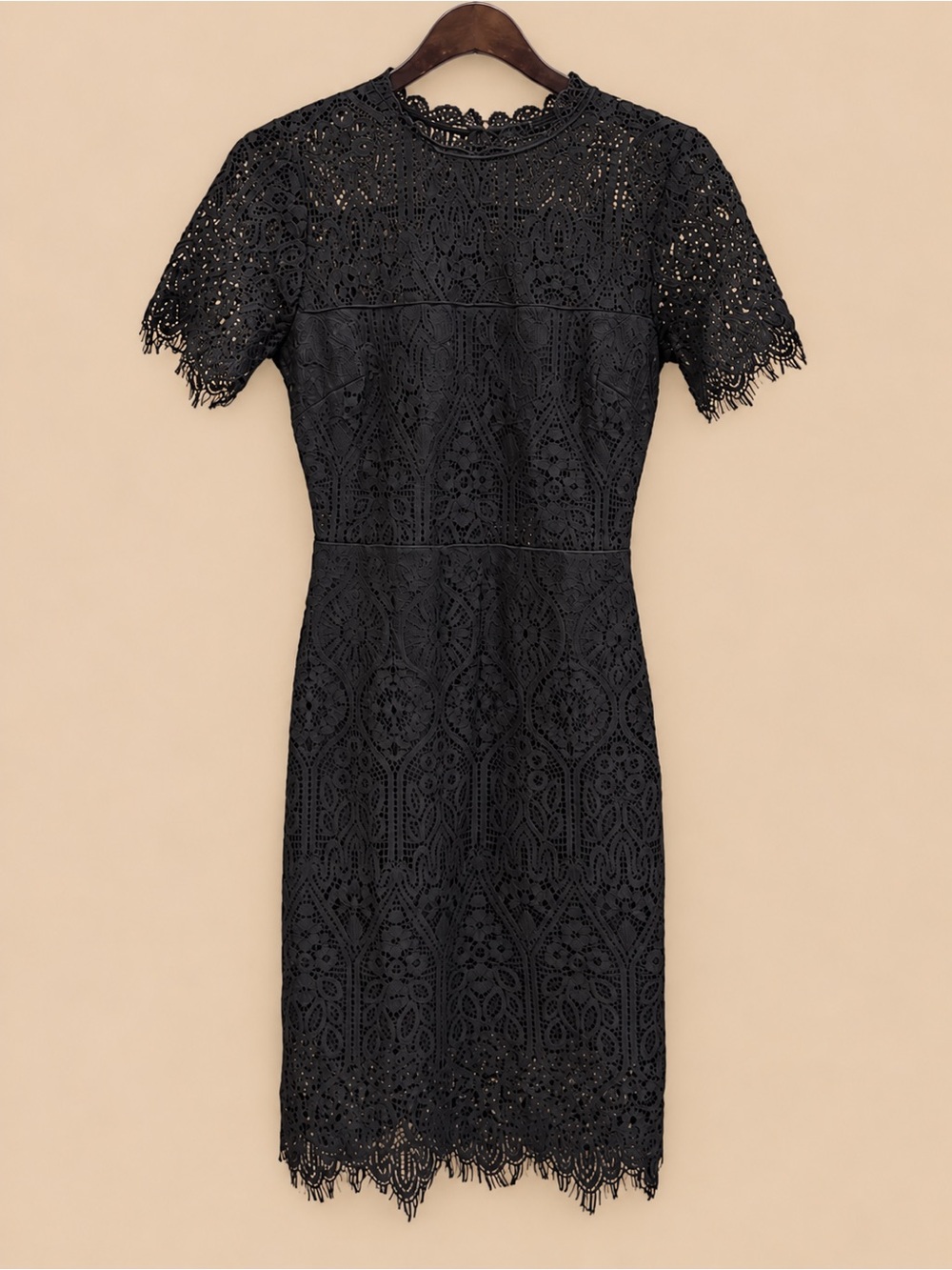 Lulus Remarkable Black Lace Short Sleeve Dress Size S